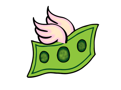 money with pink wings